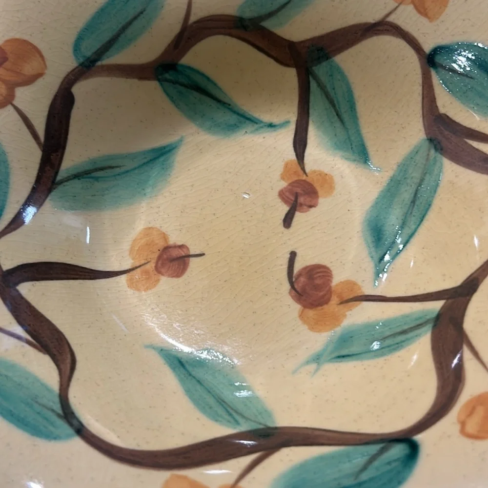 Southern Living at Home Gail Pittman Yellow Acorn & Leaf Pottery Bowl